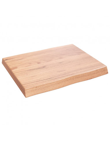 Piano Tavolo Marrone Chiaro 60x50x(2-6) cm Rovere Non Trattato