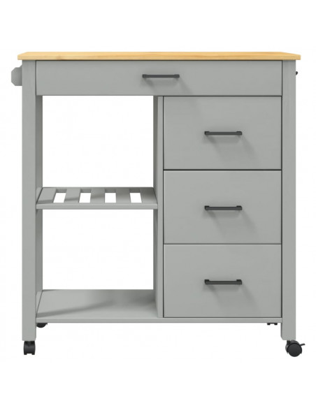 Carrello da Cucina MONZA 84x40x88,5 cm in Legno Massello di Pino