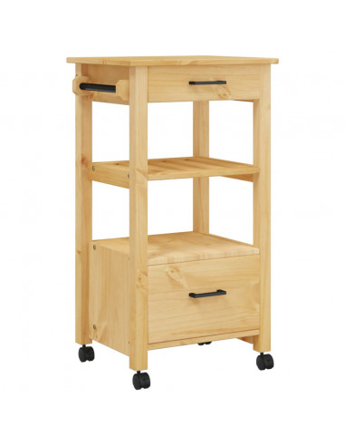 Carrello da Cucina MONZA 48x40x90 cm in Legno Massello di Pino