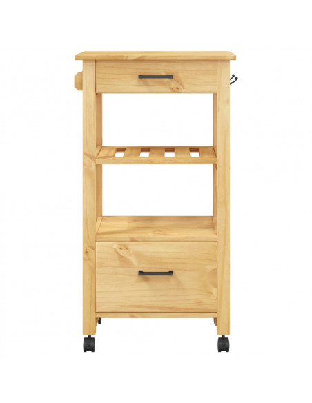 Carrello da Cucina MONZA 48x40x90 cm in Legno Massello di Pino