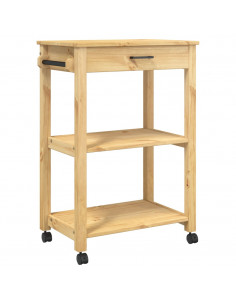 Carrello da Cucina MONZA 60x40x90 cm in Legno Massello di Pino 2