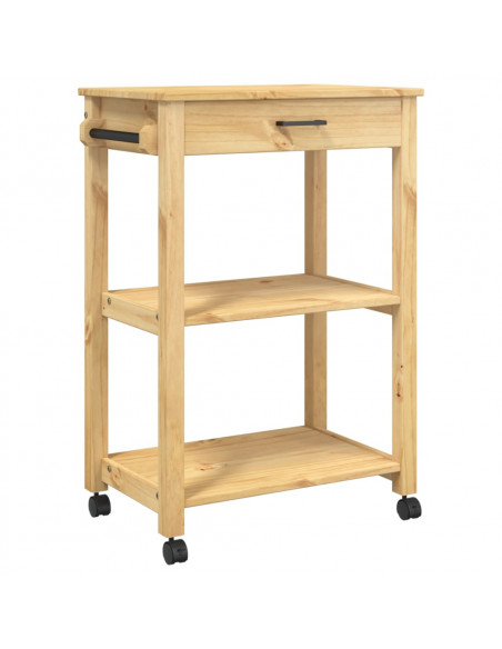 Carrello da Cucina MONZA 60x40x90 cm in Legno Massello di Pino