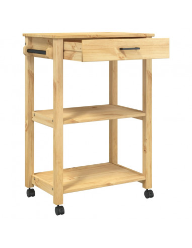 Carrello da Cucina MONZA 60x40x90 cm in Legno Massello di Pino