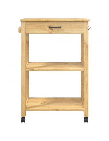 Carrello da Cucina MONZA 60x40x90 cm in Legno Massello di Pino