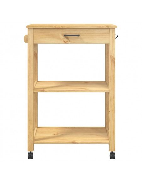 Carrello da Cucina MONZA 60x40x90 cm in Legno Massello di Pino
