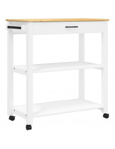 Carrello da Cucina MONZA 84x40x90 cm in Legno Massello di Pino 2