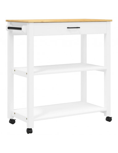 Carrello da Cucina MONZA 84x40x90 cm in Legno Massello di Pino