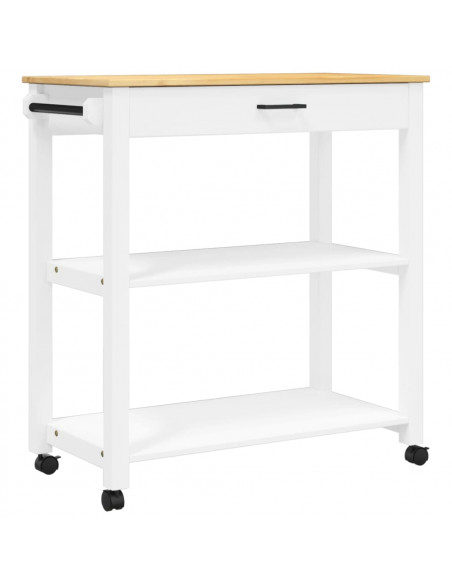 Carrello da Cucina MONZA 84x40x90 cm in Legno Massello di Pino