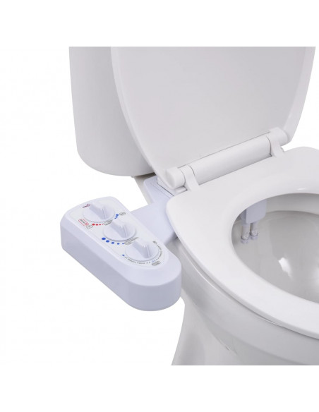 Bidet Accessorio per WC a Doppio Ugello Acqua Calda e Fredda