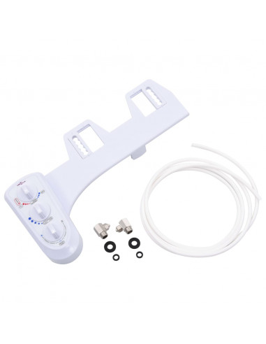 Bidet Accessorio per WC a Doppio Ugello Acqua Calda e Fredda