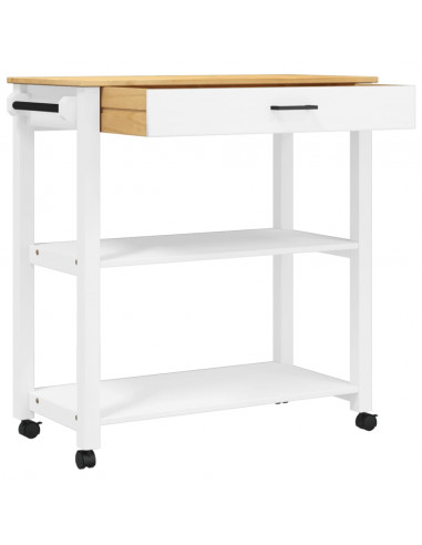 Carrello da Cucina MONZA 84x40x90 cm in Legno Massello di Pino