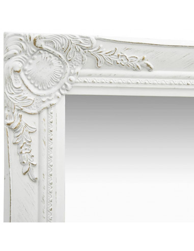 Specchio da Parete Stile Barocco 40x40 cm Bianco