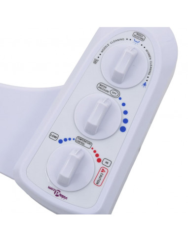 Bidet Accessorio per WC a Doppio Ugello Acqua Calda e Fredda