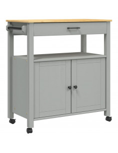 Carrello da Cucina MONZA 84x40x90 cm in Legno Massello di Pino 2