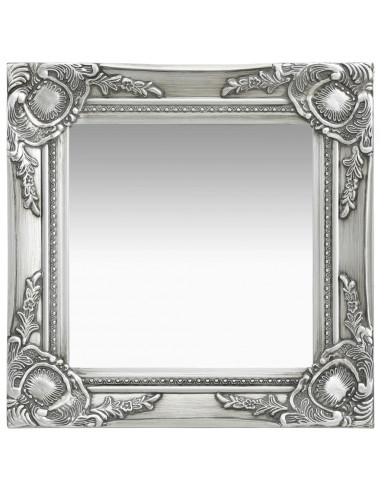 Specchio da Parete Stile Barocco 40x40 cm Argento