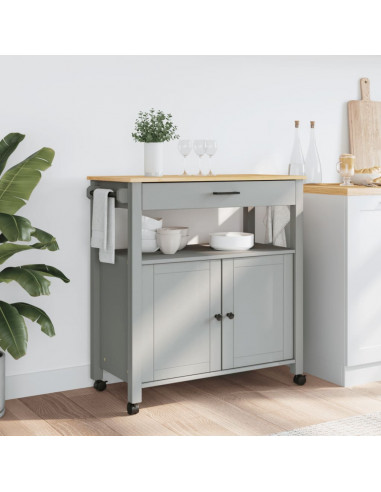 Carrello da Cucina MONZA 84x40x90 cm in Legno Massello di Pino