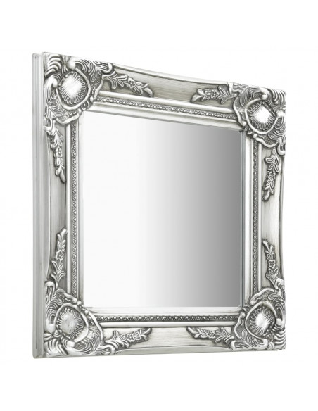 Specchio da Parete Stile Barocco 40x40 cm Argento