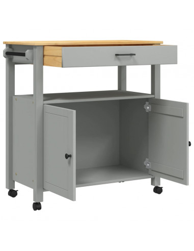 Carrello da Cucina MONZA 84x40x90 cm in Legno Massello di Pino