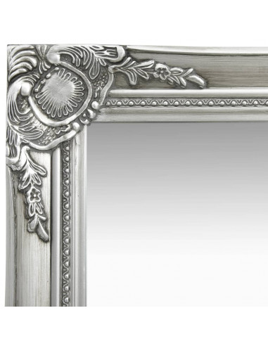Specchio da Parete Stile Barocco 40x40 cm Argento