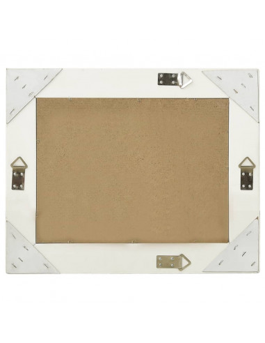Specchio da Parete Stile Barocco 50x40 cm Bianco