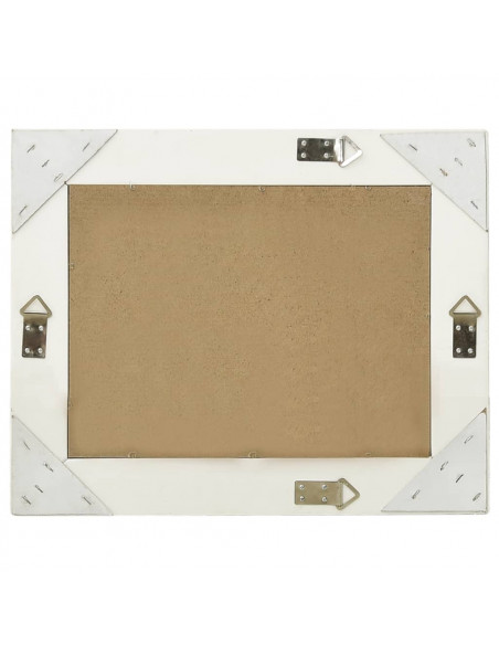 Specchio da Parete Stile Barocco 50x40 cm Bianco