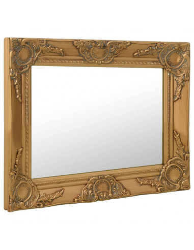 Specchio da Parete Stile Barocco 50x40 cm Oro