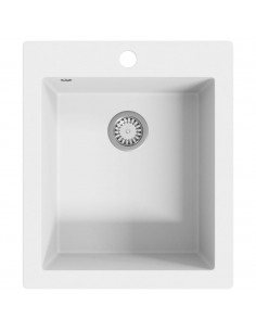 Lavandino Cucina Granito 1 Lavello ad Incasso Bianco Crema 2