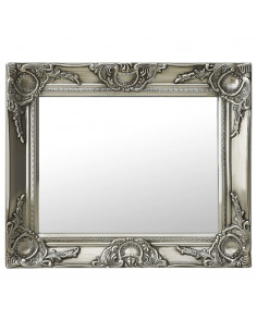 Specchio da Parete Stile Barocco 50x40 cm Argento 2