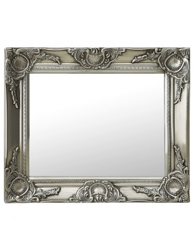 Specchio da Parete Stile Barocco 50x40 cm Argento