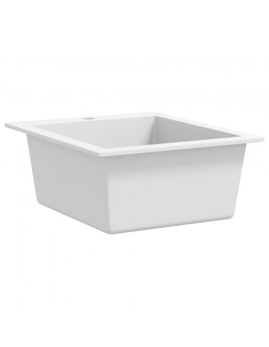 Lavandino Cucina Granito 1 Lavello ad Incasso Bianco Crema