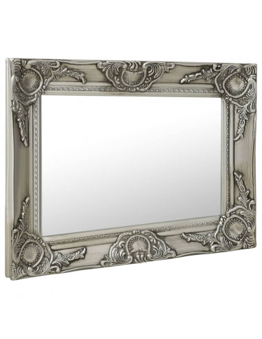 Specchio da Parete Stile Barocco 50x40 cm Argento