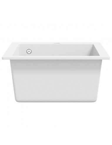 Lavandino Cucina Granito 1 Lavello ad Incasso Bianco Crema