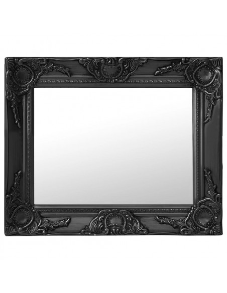 Specchio da Parete Stile Barocco 50x40 cm Nero