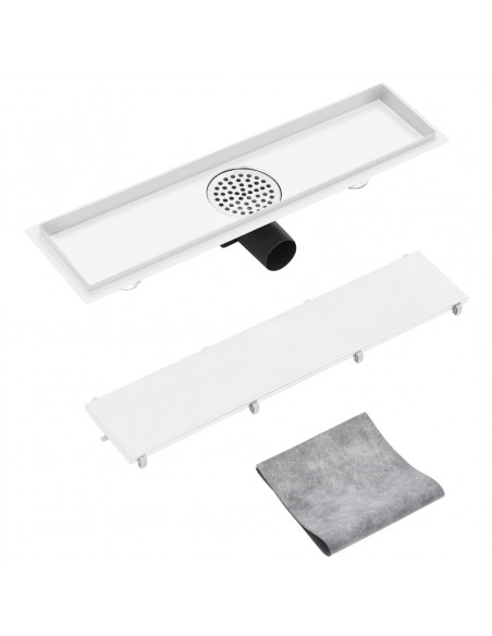 Scarico Doccia 2-in-1 con Copertura 53x14 cm in Acciaio Inox