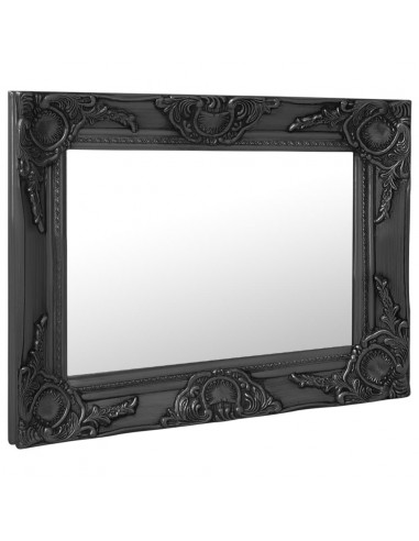 Specchio da Parete Stile Barocco 50x40 cm Nero