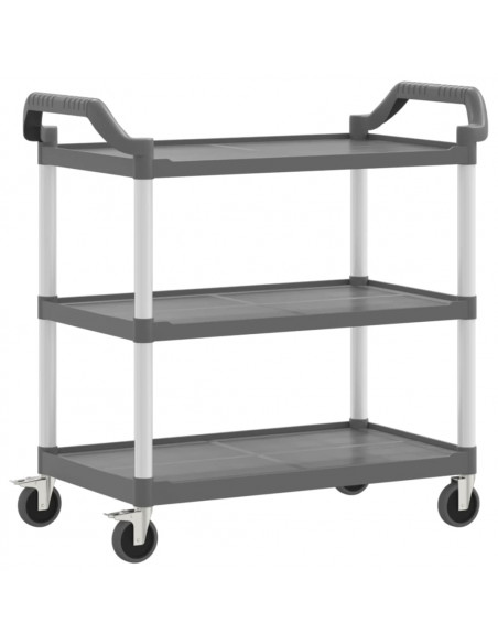 Carrello a 3 Ripiani Grigio 99x50x96 cm in Alluminio