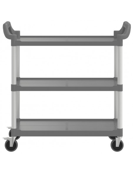 Carrello a 3 Ripiani Grigio 99x50x96 cm in Alluminio