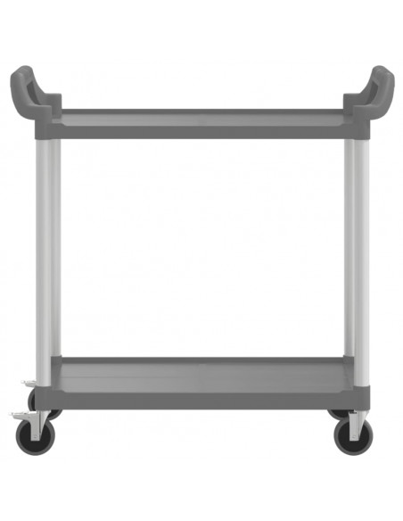 Carrello a 2 Ripiani Grigio 99x50x97 cm in Alluminio