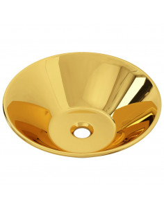 Lavandino 42x14 cm in Ceramica Oro 2