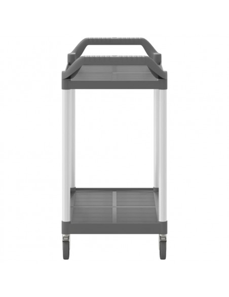 Carrello a 2 Ripiani Grigio 99x50x97 cm in Alluminio