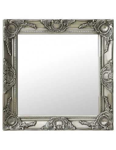 Specchio da Parete Stile Barocco 50x50 cm Argento