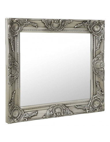 Specchio da Parete Stile Barocco 50x50 cm Argento