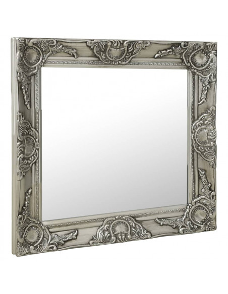 Specchio da Parete Stile Barocco 50x50 cm Argento