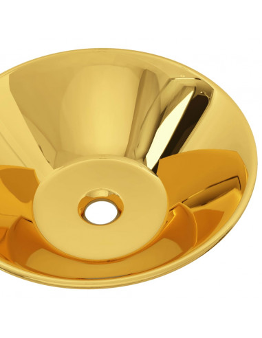 Lavandino 42x14 cm in Ceramica Oro