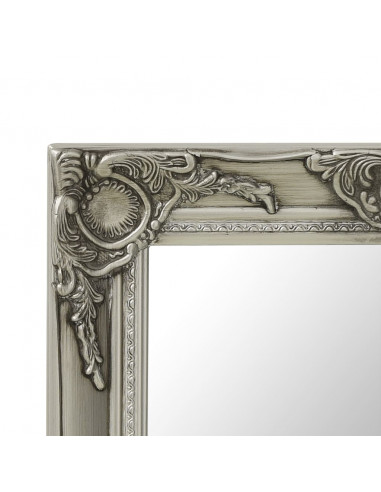 Specchio da Parete Stile Barocco 50x50 cm Argento