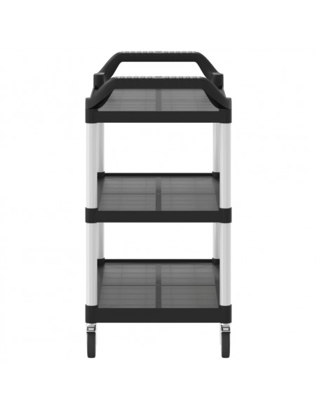Carrello a 3 Ripiani Nero 99x50x96 cm in Alluminio