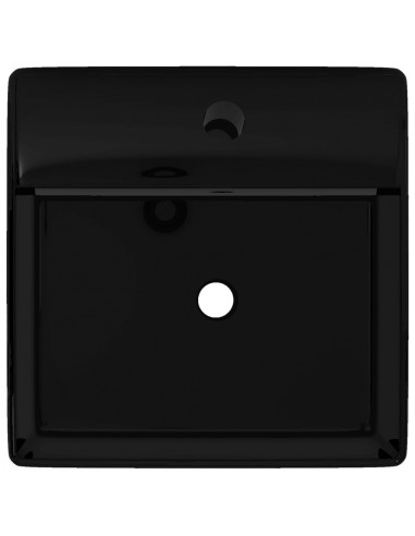 Lavandino in Ceramica Nera Quadrato con Foro Rubinetto/ Trabocco