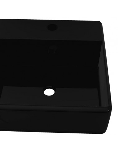 Lavandino in Ceramica Nera Quadrato con Foro Rubinetto/ Trabocco
