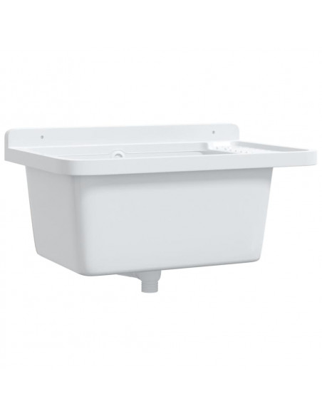 Lavandino di Servizio a Parete Bianco 60x40x28 cm in Resina