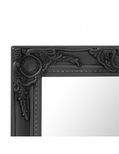Specchio da Parete Stile Barocco 50x50 cm Nero